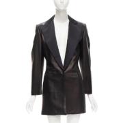 Pre-owned Leather outerwear Versace Pre-owned , Black , Dames