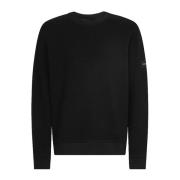 Gestructureerde Zachte Stof Heren Sweatshirt Calvin Klein , Black , He...