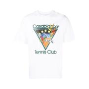 Tennis Club Icon Wit T-Shirt Casablanca , White , Heren