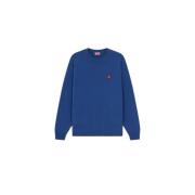 Blauwe Bloem Crest Sweater Kenzo , Blue , Heren