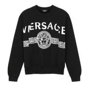 Logo Sweartshirt Versace , Black , Heren