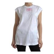 Witte Katoenen Crew Neck Mouwloze Top Dolce & Gabbana , White , Dames