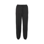 Zwarte Gabardine Broek met Elastische Tailleband Jil Sander , Black , ...