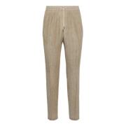 City Linnen Broek Boggi Milano , Beige , Heren