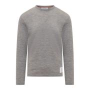 Wollen Jersey LS Tee Thom Browne , Gray , Heren