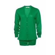 Preated Cashmere Cardigan Celine Vintage , Green , Dames