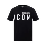 T-Shirt Icon Dsquared2 , Black , Heren