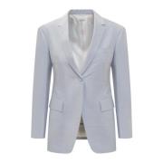 Elegante V-hals Blazer met Zakken Thom Browne , Blue , Dames