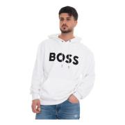 Hoodie Boss , White , Heren