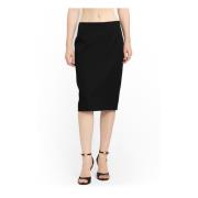 Zwarte Grain de Poudre Wollen Rok Versace , Black , Dames