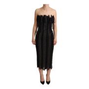 Zwarte Cady Lace Up Bodycon Jurk Dolce & Gabbana , Black , Dames