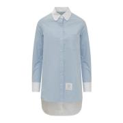 Twisted Shirt - Stijlvol en Trendy Thom Browne , Blue , Dames