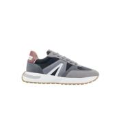 Donkergrijze Rode Leren Sneaker Alexander Smith , Gray , Heren