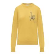 Stijlvolle Crew Neck Sweater JW Anderson , Yellow , Dames