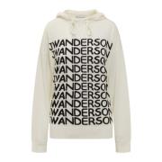 Herhaal Logo Hoodie JW Anderson , White , Dames