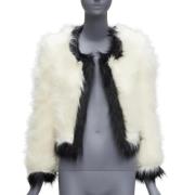 Pre-owned Faux Fur outerwear Saint Laurent Vintage , White , Dames
