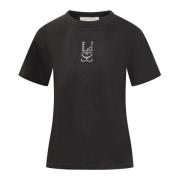 Zwart T-shirt met strass monogram Ludovic de Saint Sernin , Black , Da...