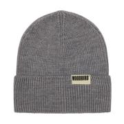 Gebreide lange beanie in lichtgrijs Woodbird , Gray , Heren