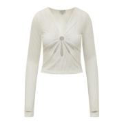 LS Flower Top - Stijlvol en Trendy Collina Strada , Beige , Dames