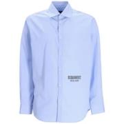 Lichtblauw Logo Print Overhemd Dsquared2 , Blue , Heren