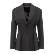 Zwarte single-breasted blazer met V-hals Givenchy , Black , Dames