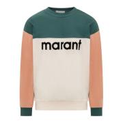 Mannen Crew Neck Logo Sweatshirt Isabel Marant , Orange , Heren