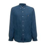 Klassieke Blauwe Denim Overhemd Polo Ralph Lauren , Blue , Heren