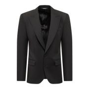 Zwarte Blazer met Lange Mouwen Dolce & Gabbana , Black , Heren