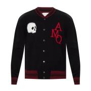 Gebreid Cardigan met Drukknop Sluiting Alexander McQueen , Black , Her...