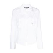 Witte Katoenen Overhemd met Asymmetrische Kraag Jacquemus , White , Da...