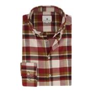 Casual Bordeaux Geruite Overhemd State of Art , Red , Heren