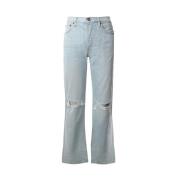 Losse Jeans met Hoge Taille en Rechte Pijp Re/Done , Blue , Dames