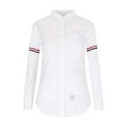 Witte Tricolor Detail Overhemd Thom Browne , White , Dames