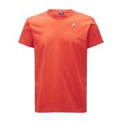 Logo Tape T-Shirt K-Way , Orange , Heren