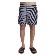 Strandkleding Zwembroek met Zebra Print Dolce & Gabbana , Gray , Heren