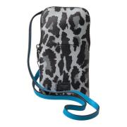 Luipaard Leren Crossbody Telefoontas Dolce & Gabbana , Gray , Heren