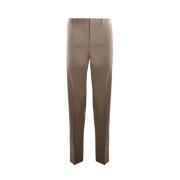 Beige Katoenen Broek met Voorsluiting Jil Sander , Brown , Heren