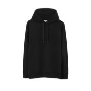 Zwarte katoenen hoodie met Equestrian Knight Design Burberry , Black ,...