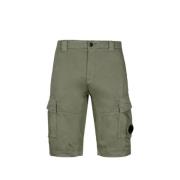 Stretch Sateen Cargo Shorts met Lens Detail C.p. Company , Green , Her...