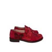 Pre-owned Suede flats Valentino Vintage , Red , Dames