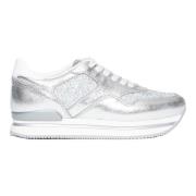Zilveren Glitter Sneakers voor Vrouwen Hogan , Gray , Dames