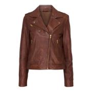 Dames Bikerjack Leer Btfcph , Brown , Dames