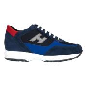 Blauw en Rood Suède Sneakers Hogan , Blue , Heren