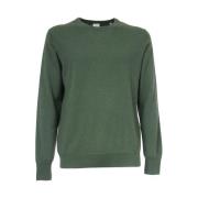 Cashmere Ribgebreide Crewneck Trui Aspesi , Green , Heren