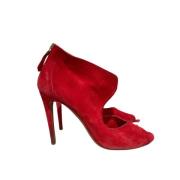 Pre-owned Suede sandals Aquazzura Pre-owned , Red , Dames