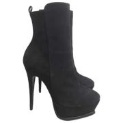 Pre-owned Suede boots Saint Laurent Vintage , Black , Dames