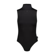 Mockneck Techno Jersey Bodysuit Courrèges , Black , Dames