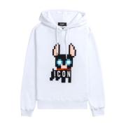 Zwarte Sweaters met Icon Cool Hoodie Dsquared2 , White , Heren