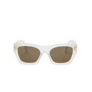 Witte Transparante Cateye Zonnebril Fendi , White , Dames