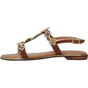 Comfortabele platte sandalen voor vrouwen Geox , Brown , Dames